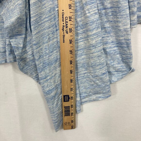 SOMA Large Slub Terry Draped Open Front Cardigan Heather Sky Blue Comfy - Picture 6 of 12